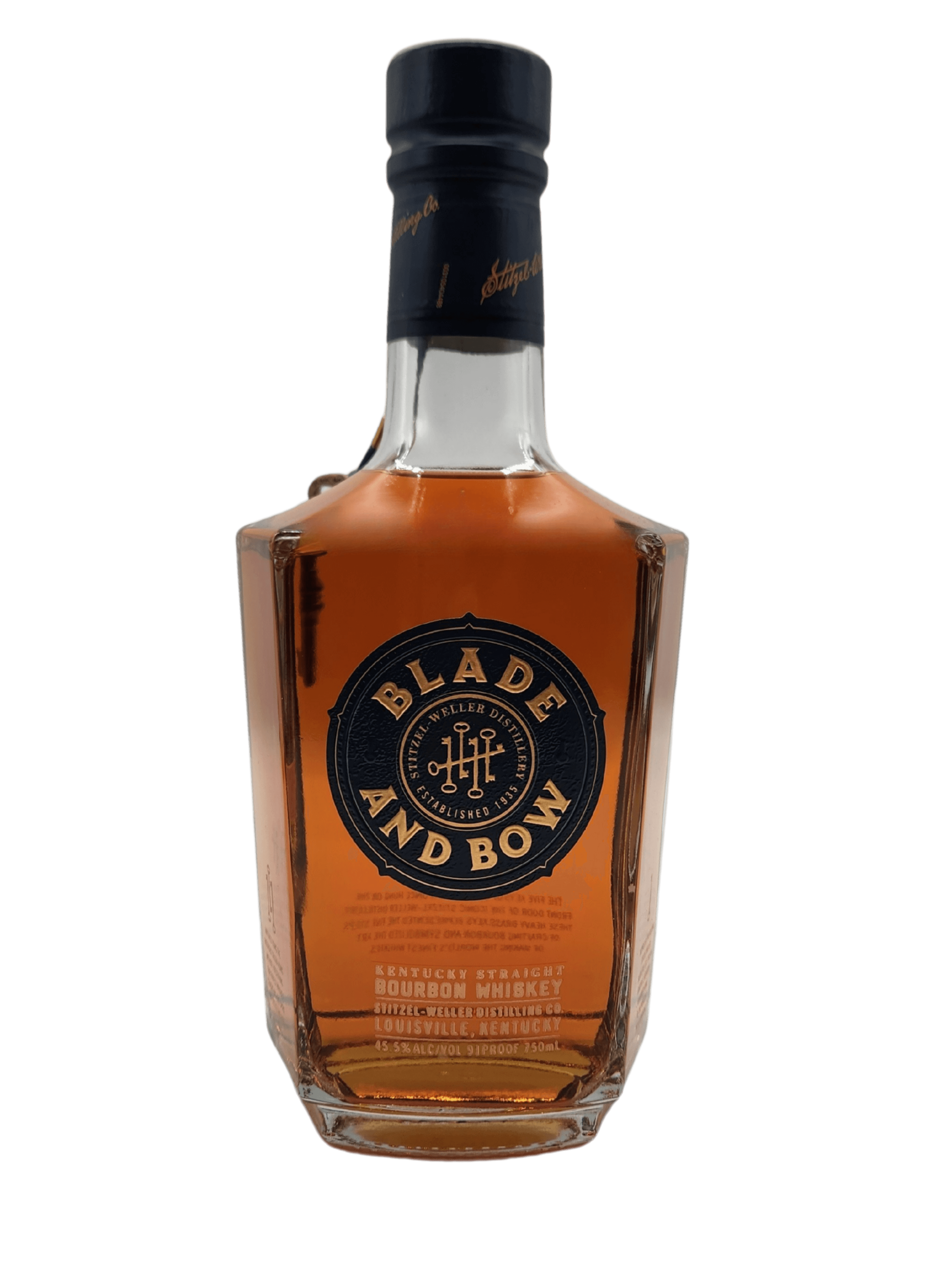 Blade and Bow Kentucky Straight Bourbon Whiskey 750mL bottle with unique solera aging system from Stitzel-Weller Distillery.