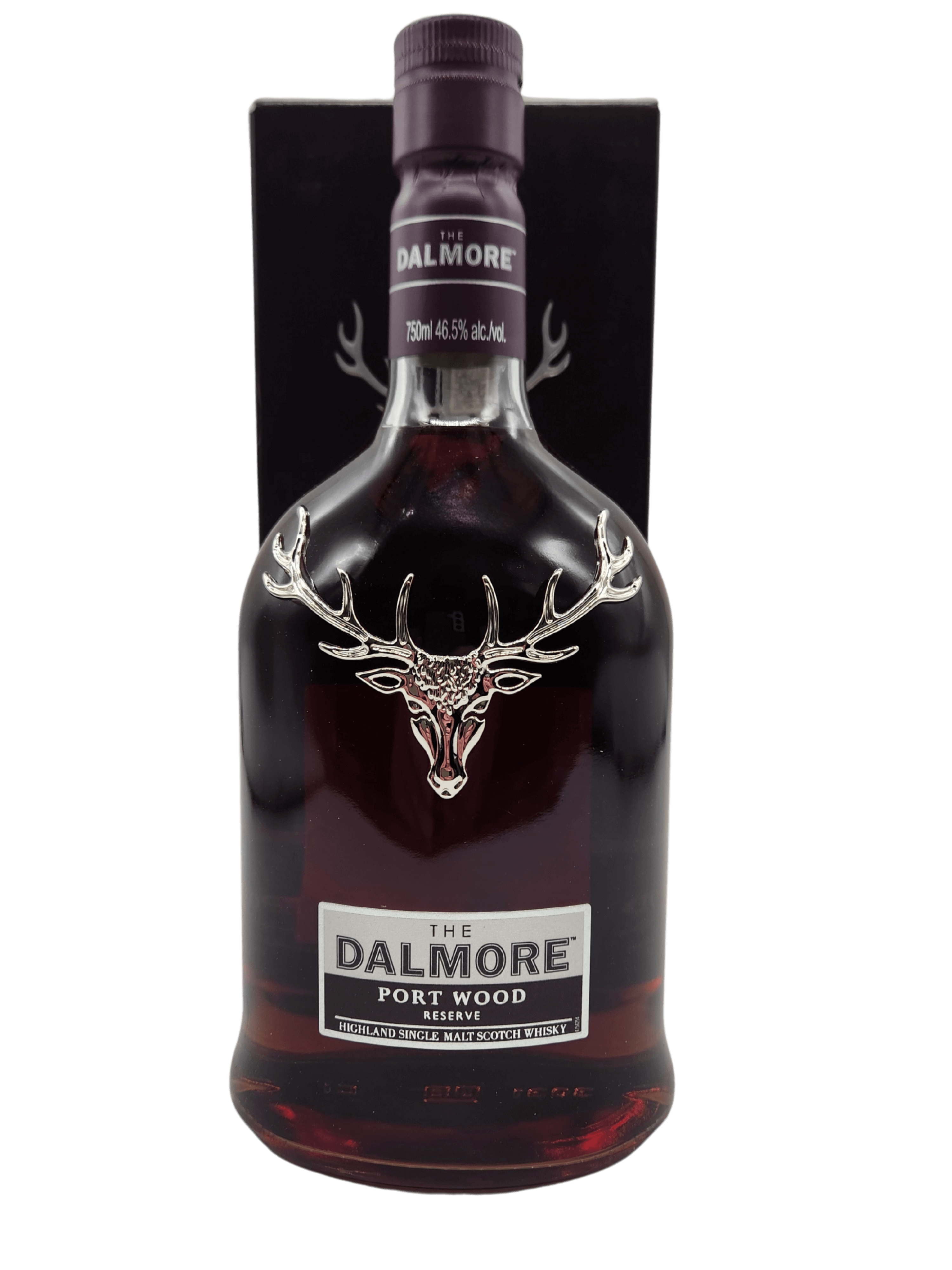 Dalmore Port Wood Reserve 750mL Highland Single Malt Scotch Whisky with stag emblem, 46.5% ABV, Alness, Scotland