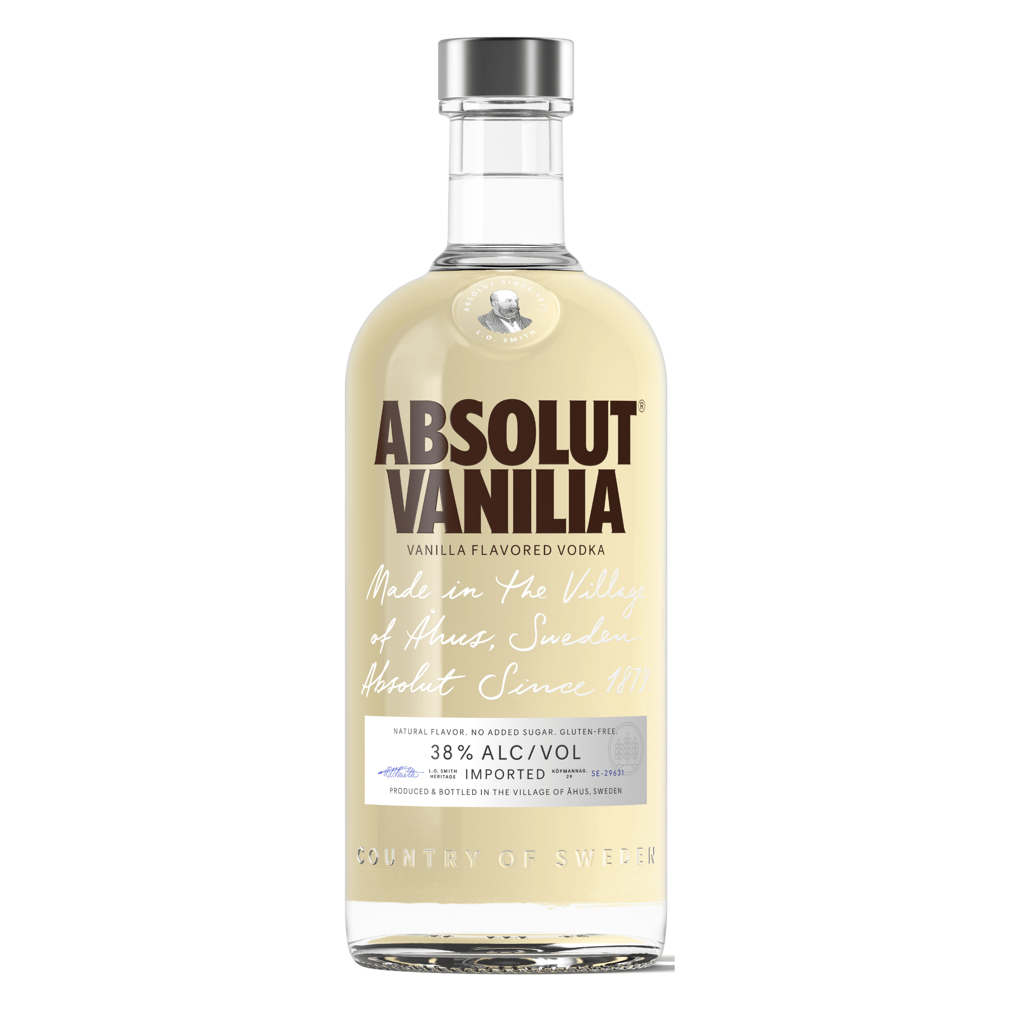 Absolut Vanilla Vodka bottle, 750ml, showcasing Swedish craftsmanship; ideal for vanilla martinis and dessert cocktails.