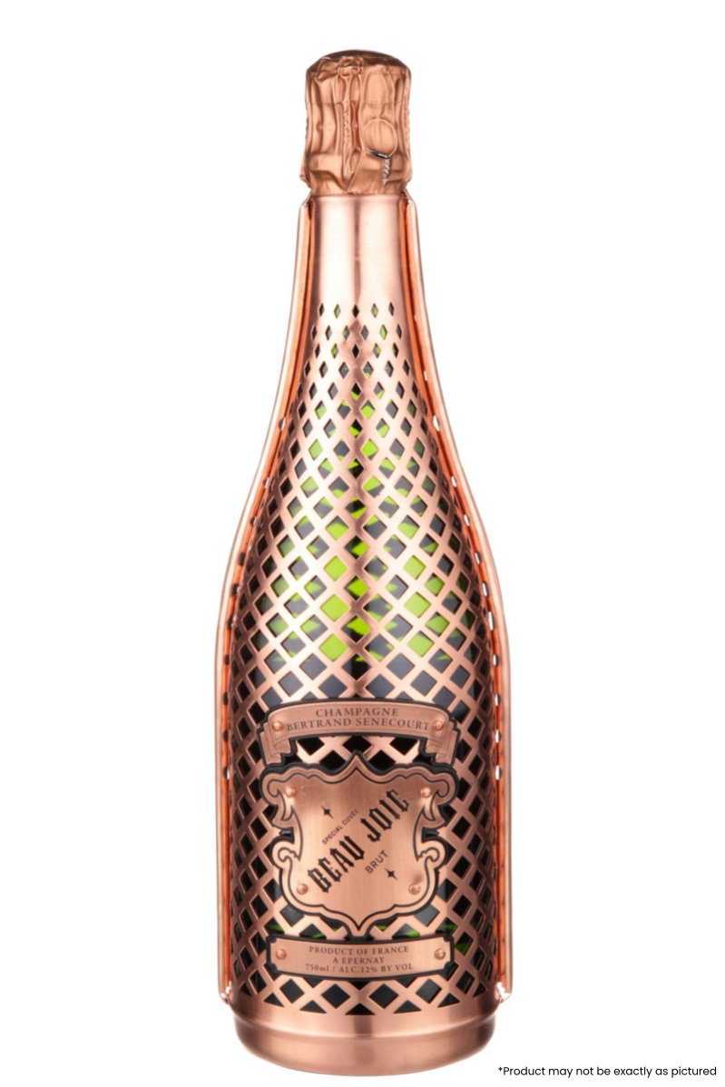 Type: Sparkling Wine
Varietal: Champagne Blend
Region: Champagne Brut
Country: France
Size: 750ml
ABV: 12%
Notes: Beau Joie Brut is a zero-dosage champagne, meaning it has none of the added sugars found in other champagnes. This allows the uninhibited flavors to rise through to the palate, giving the perfect balance of dryness and sweetness. A clean crisp taste from start to finish!