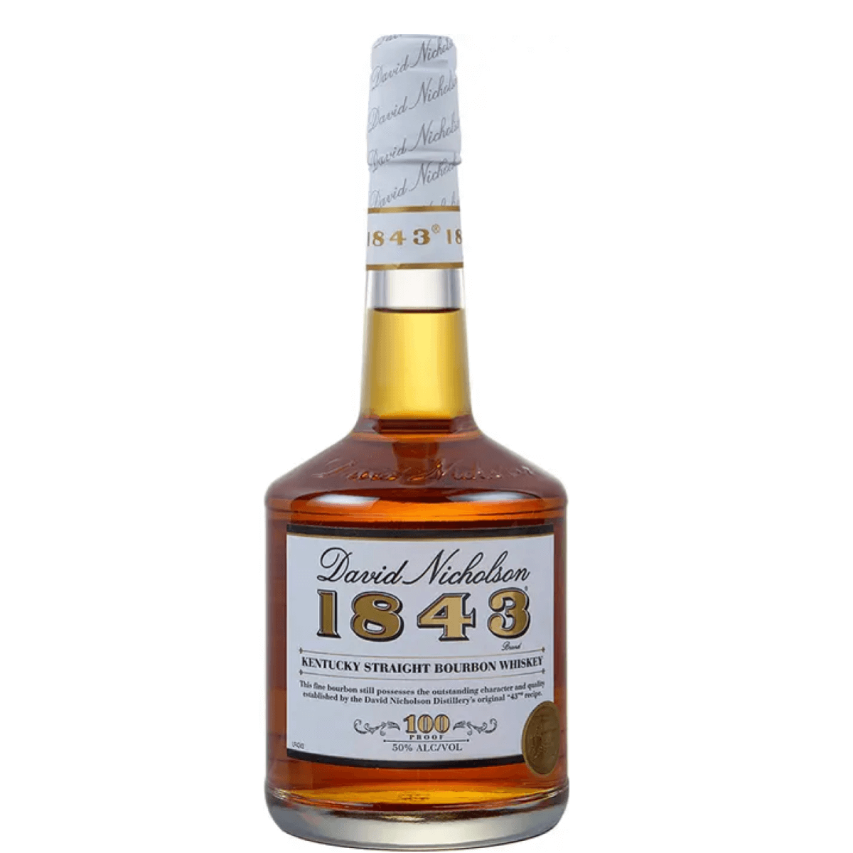David Nicholson 1843 Bourbon, 750ml bottle, Kentucky Straight Whiskey with wheated mash bill, renowned smooth flavor, 100 proof.