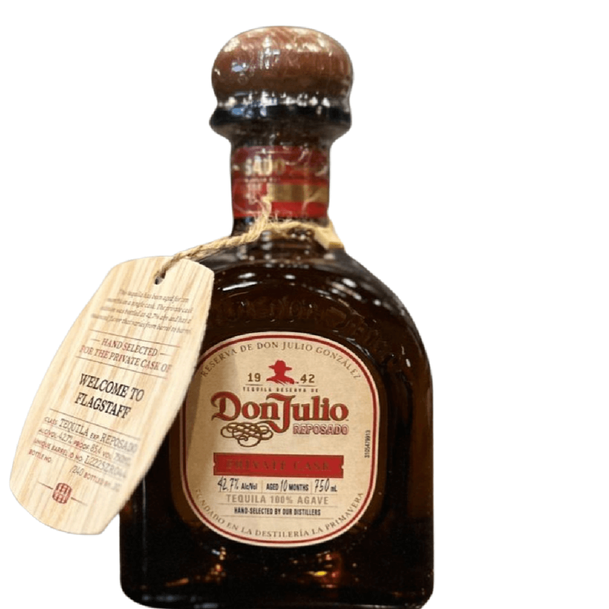 Bottle of Don Julio "Welcome To Flagstaff" Private Cask Reposado 750ml Tequila aged 10 months in single cask, limited edition.