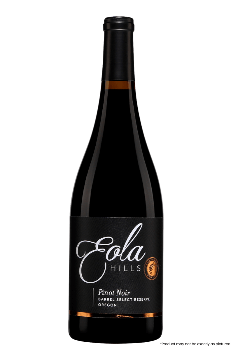 Bottle of Eola Hills Reserve Pinot Noir 2019, 750ml from Eola-Amity Hills AVA, Willamette Valley, Oregon, USA.