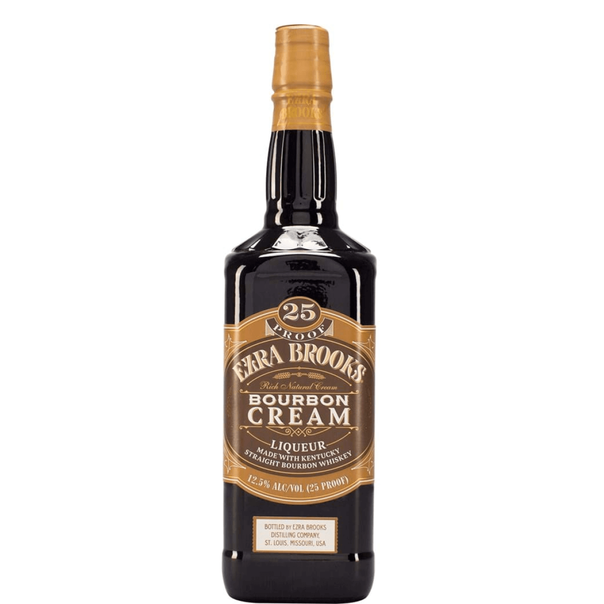 Ezra Brooks Bourbon Cream 750ml bottle, rich bourbon liqueur from Kentucky&