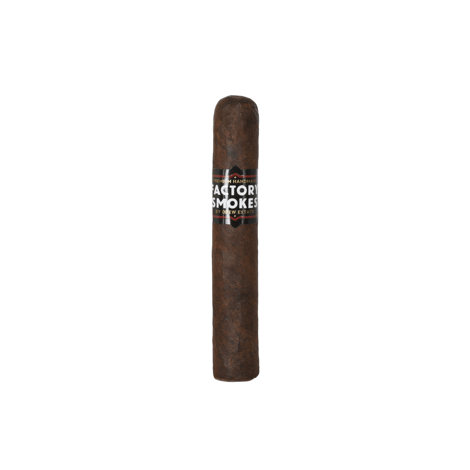 Factory Smokes Maduro Robusto cigar, rich flavor, 5 x 54 size, Nicaraguan filler, dark chocolate and espresso notes, medium strength.