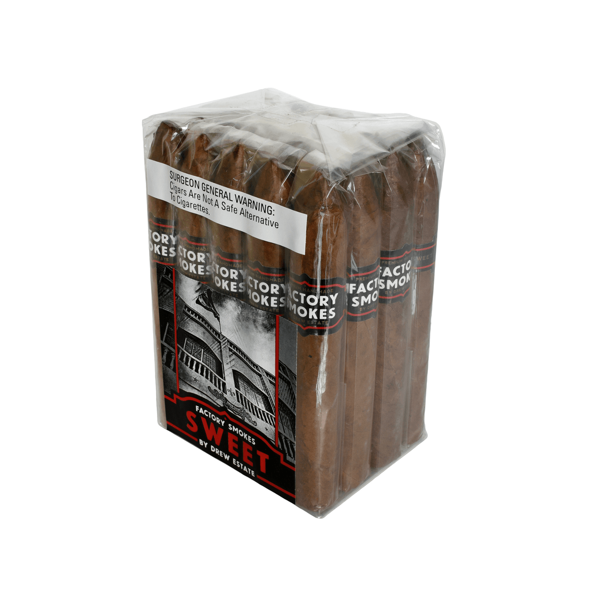 Factory Smokes Sweet Belicoso cigars pack with habano wrapper, handcrafted in Nicaragua, showcasing smooth cocoa and caramel flavors.