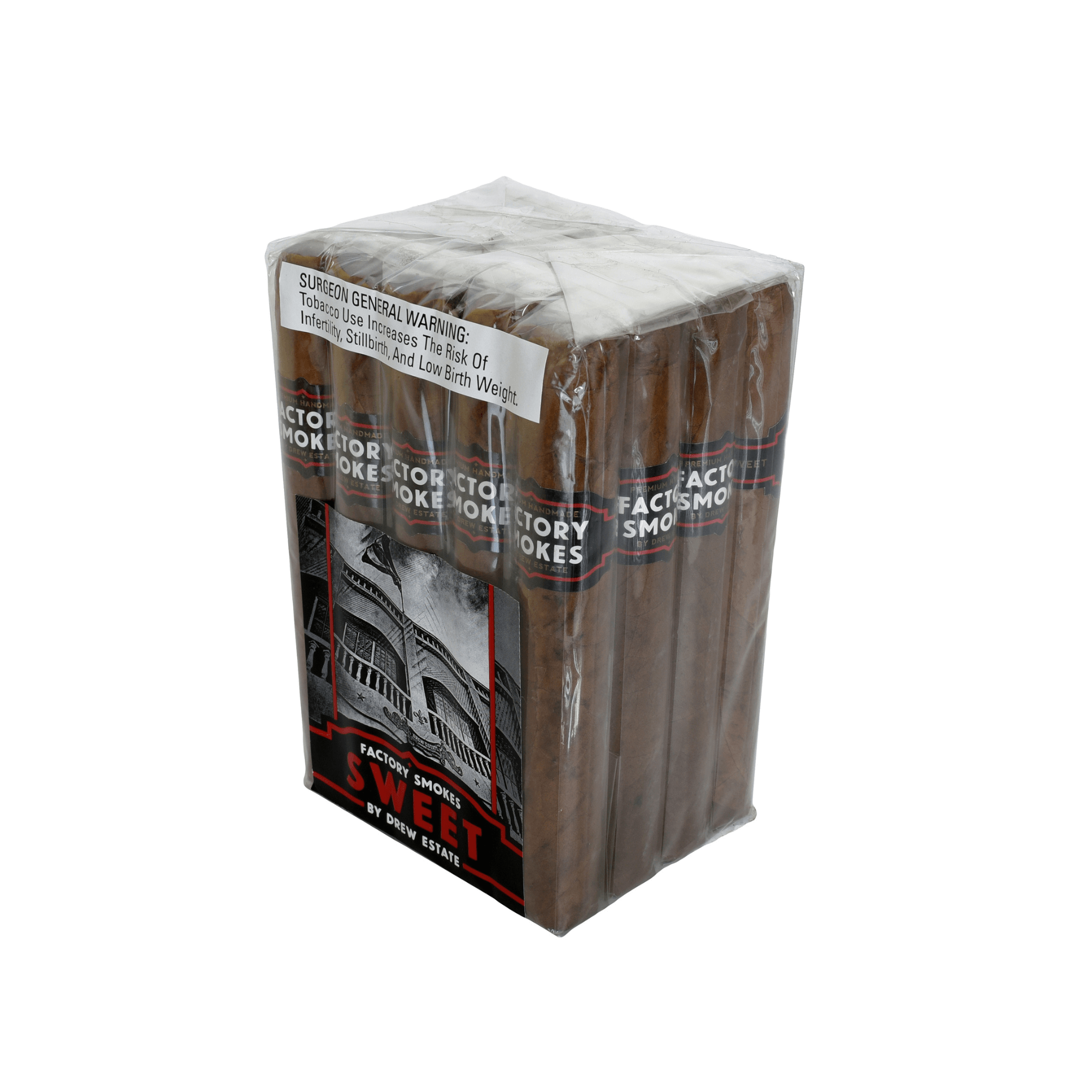 Factory Smokes Sweet Toro 20ct Bundle - mild to medium Nicaraguan cigars with sweet cocoa, caramel flavors in cello packaging.