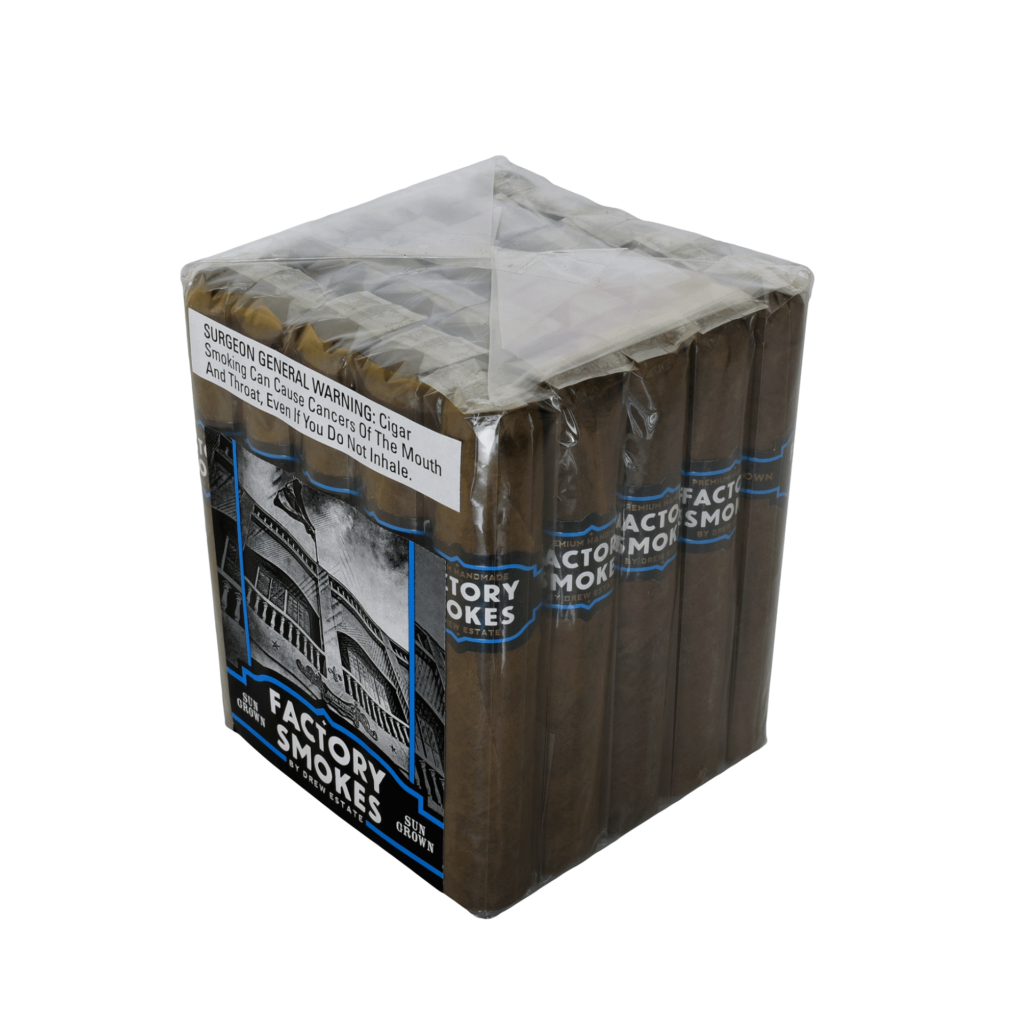 25-count bundle of Factory Smokes Sun Grown Robusto cigars, featuring bold flavors, from Nicaragua.