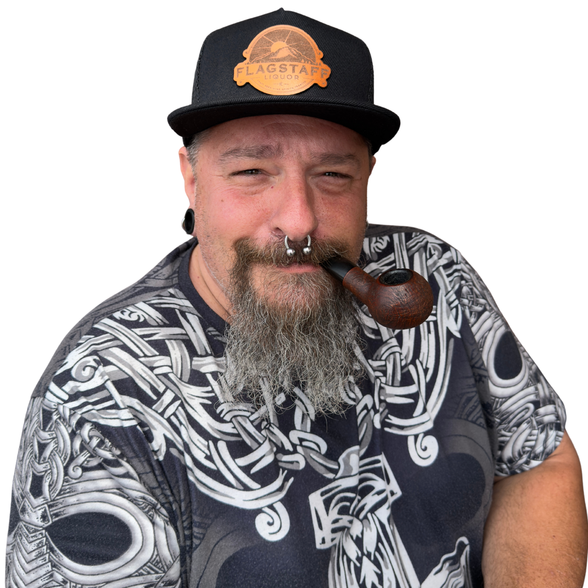 Flagstaff Liquor Leather Patch Hat (Black)