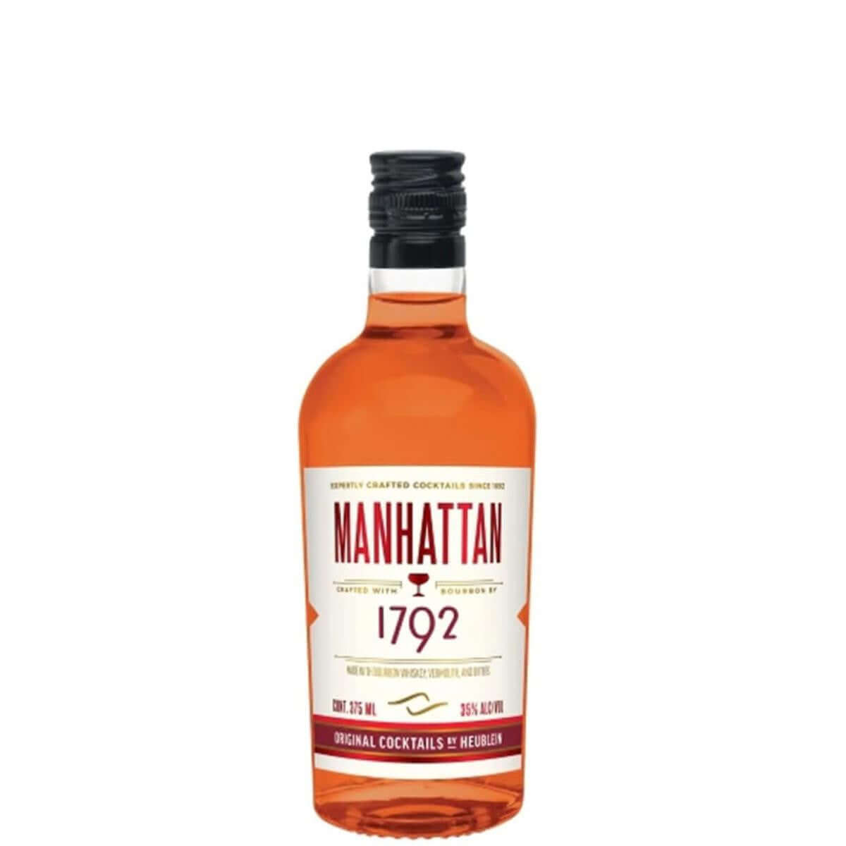 Heublein RTD Manhattan 375ml bottle, ready-to-drink cocktail, convenient and classic Manhattan flavor.