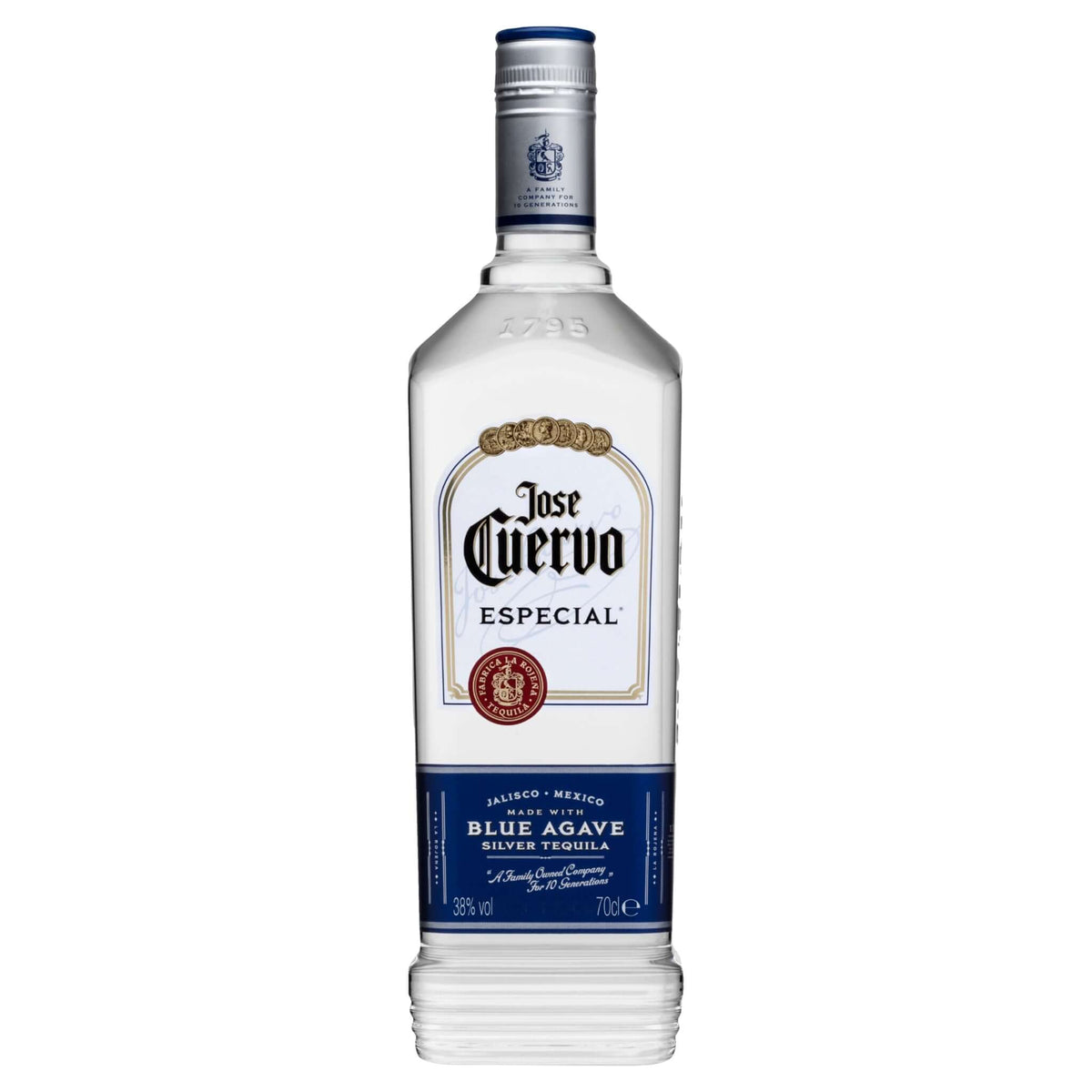 Jose Cuervo Especial Silver Tequila 750ml bottle with blue agave label, ideal for cocktails.