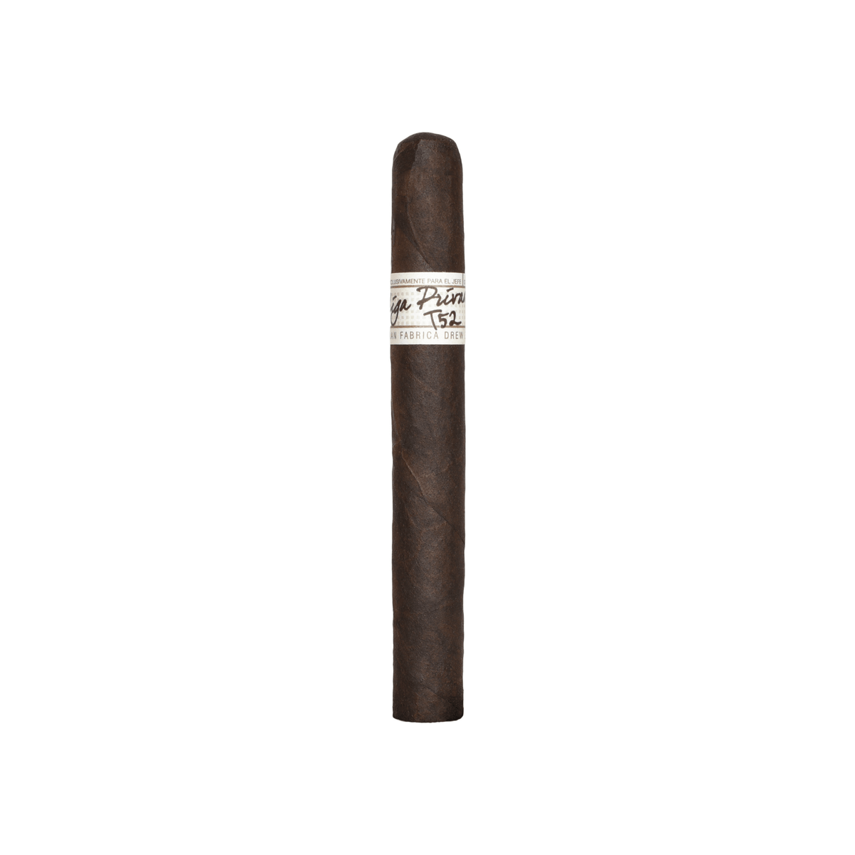 Liga Privada T52 Corona Viva cigar with Connecticut River Valley wrapper, showcasing its robust and luxurious design.