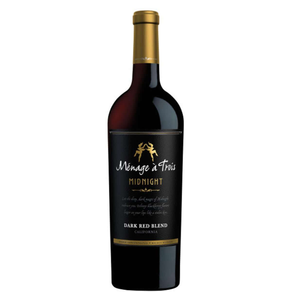 Menage a Trois Midnight 2020 Red Wine 750ml, California Blend of Merlot, Cabernet Sauvignon, Petite Sirah, dark and rich flavor