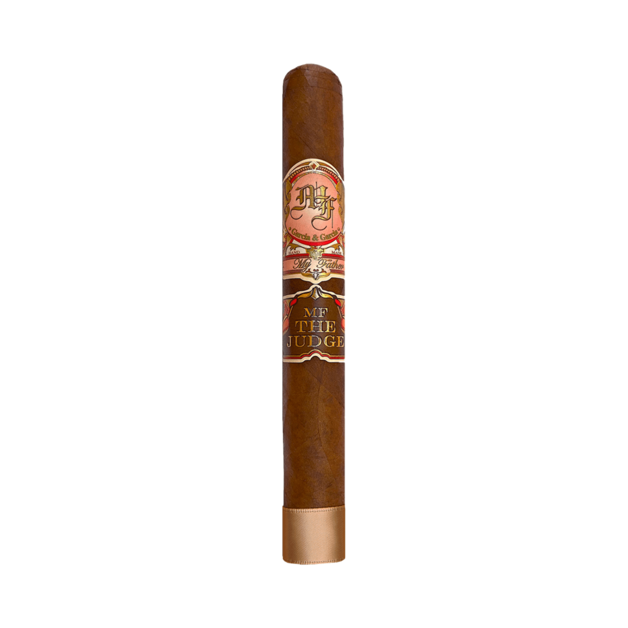 My Father The Judge Box Pressed Corona Gordo Cigar, Ecuadorian Sumatra wrapper, offering espresso and cocoa notes.
