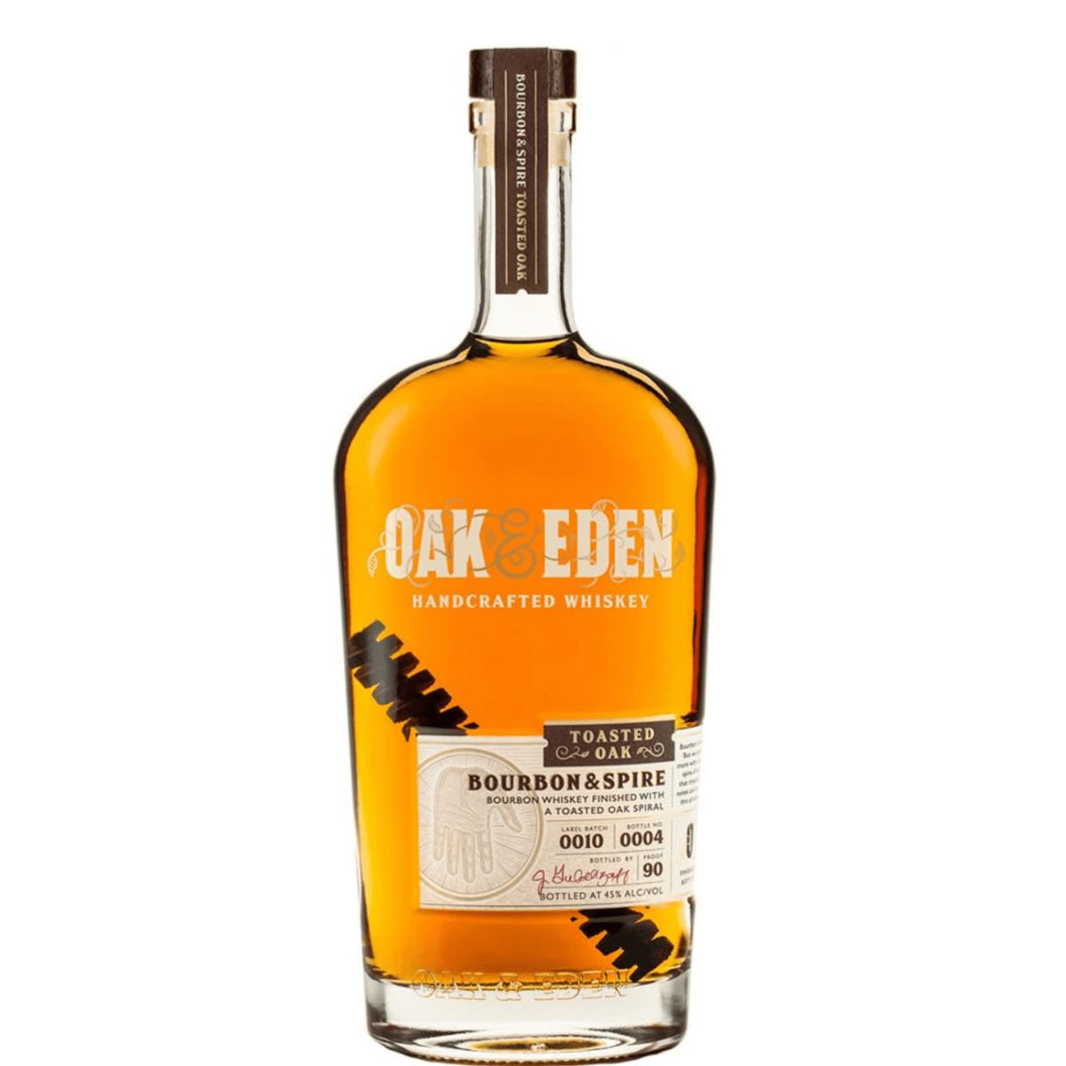 Oak and Eden Bourbon & Spire 750ml bottle with toasted American Oak spire, handcrafted whiskey