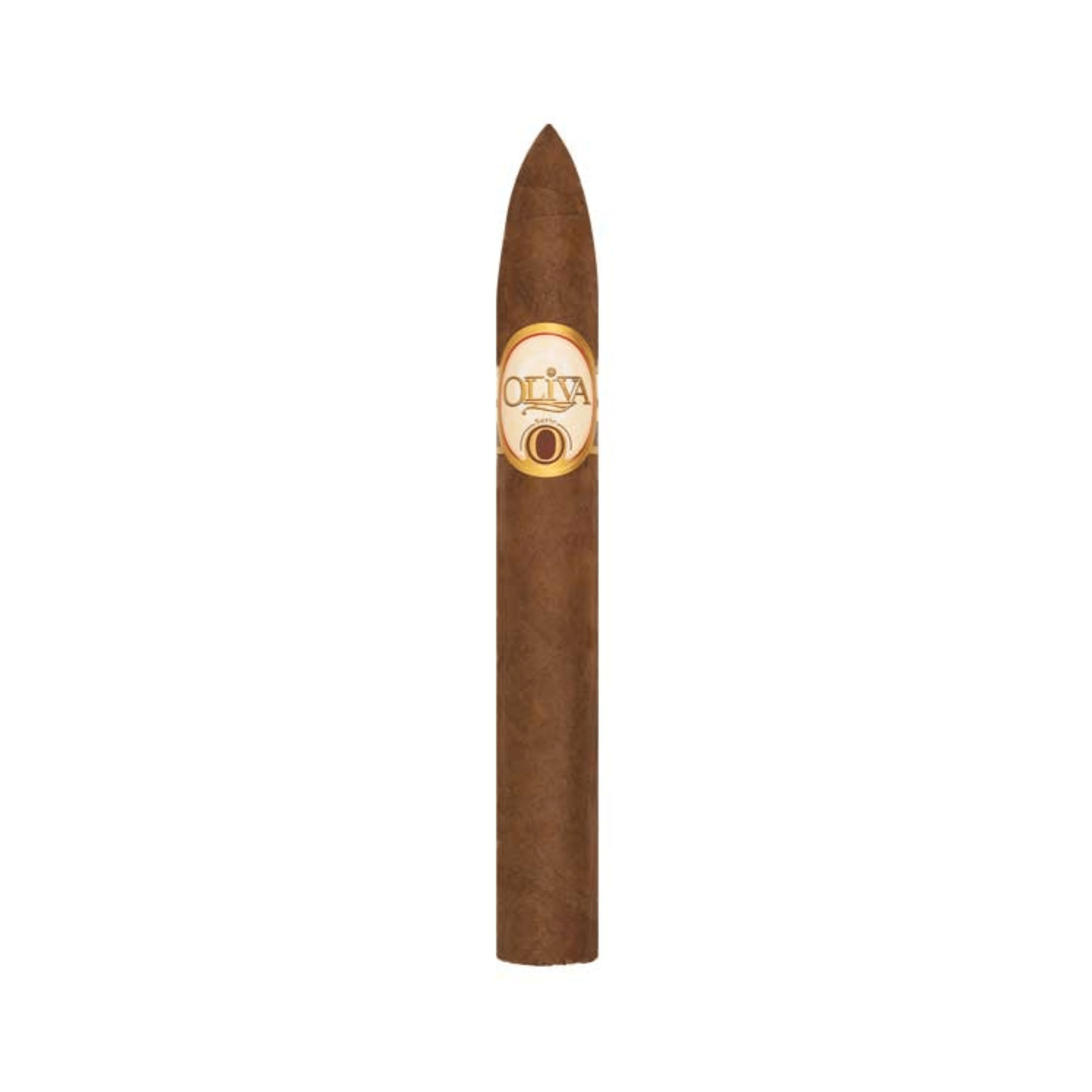 Oliva Serie O Torpedo cigar from Nicaragua with Nicaraguan Sun-Grown Habano wrapper and binder, medium to full strength.