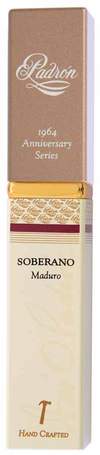Padron 1964 Soberano Maduro cigar box, 15-count, Nicaraguan origin, Robusto Extra, medium-full strength, rich flavor notes
