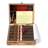 Open box of Padron Family Reserve No. 50 Natural cigars, showcasing Nicaraguan craftsmanship, robusto extra size, and natural wrapper.