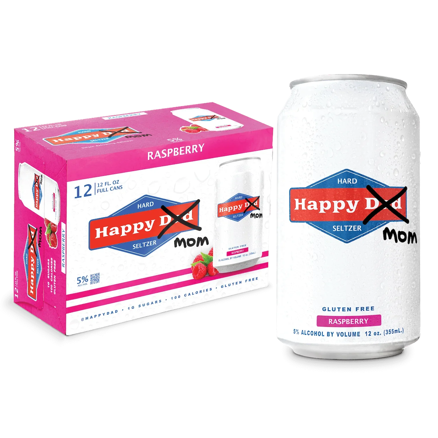 Happy Mom Raspberry 12 Pack | 12oz Cans