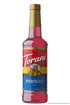 Torani Hibiscus Syrup 750ml bottle with floral and tangy flavor, perfect for iced tea and cocktails. Made in California, USA.
