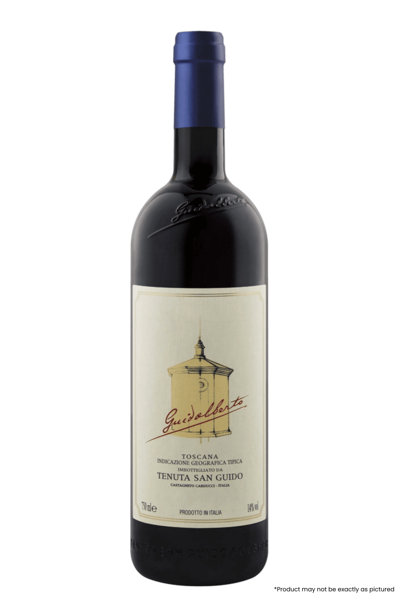 Type: Red Wine
Varietal: Cabernet Sauvignon
Region: Toscana IGT
Country: Italy
Size: 750ml
ABV: 14%
Notes: The 2020 Guidalberto is taut and tight with plenty of tart cherry and wild berry. The wine offers great freshness and tension with bay leaf, spice, wild cherry and pressed lavender buds. There is a hint of black olive too. The blend is equal parts Cabernet Sauvignon and Merlot.