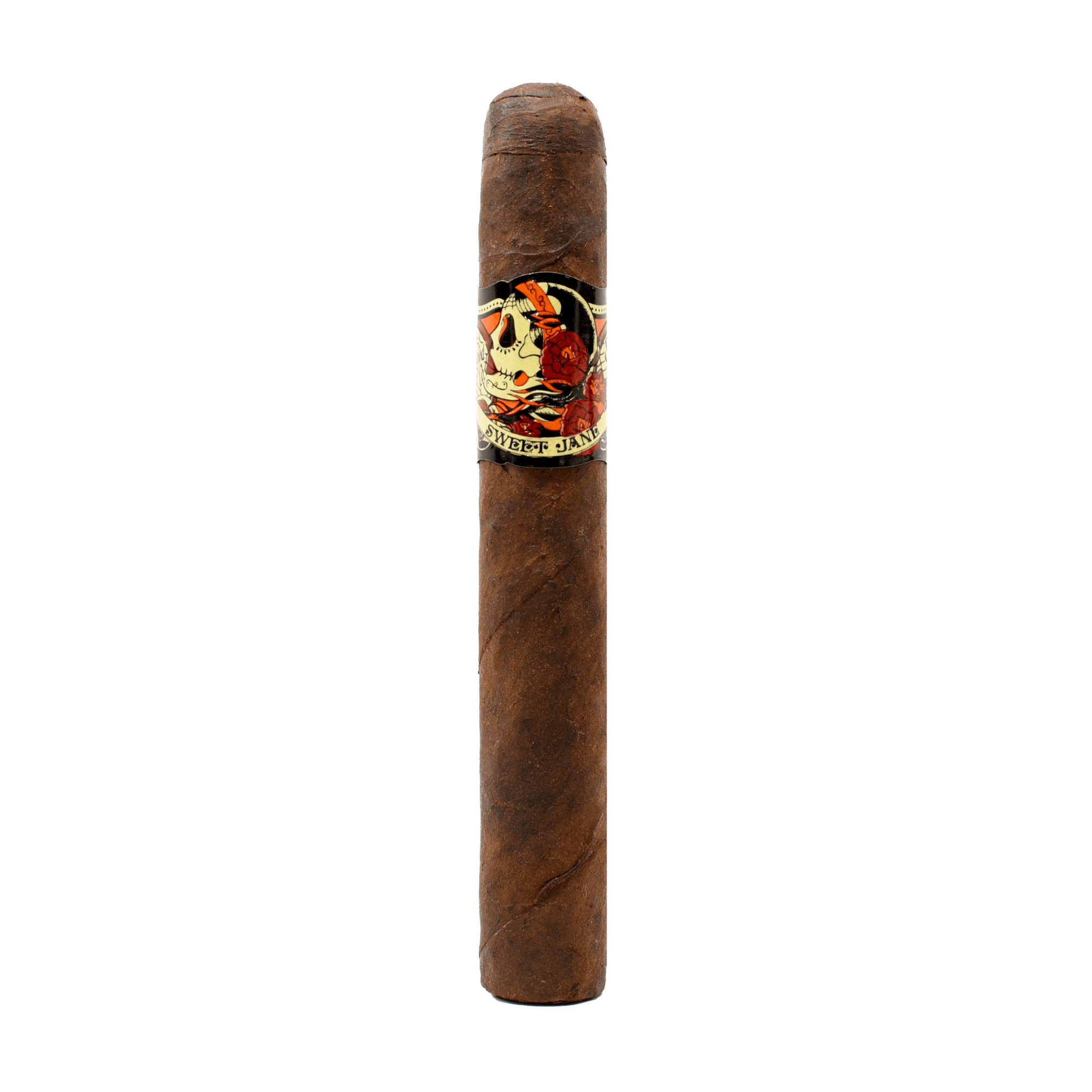 Deadwood Sweet Jane cigar from Drew Estate, Nicaragua, medium strength with chocolate and cherry notes, maduro wrapper.