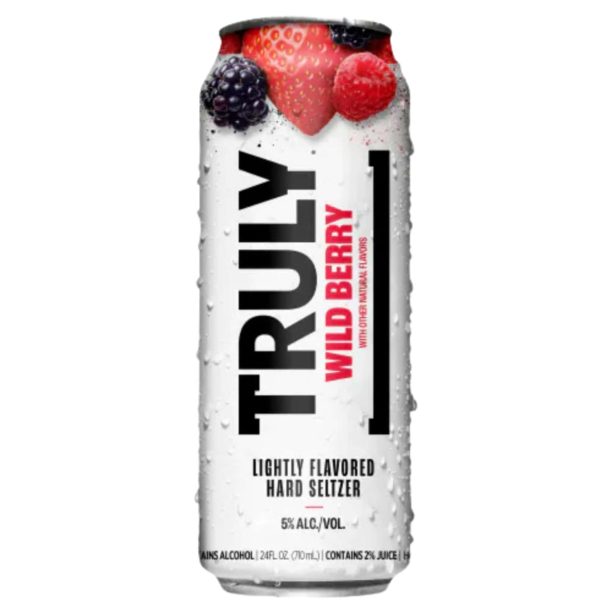Truly Wild Berry 24oz can, hard seltzer with berry flavors, from Truly Hard Seltzer, Boston, MA, USA, 5% ABV, refreshing drink.