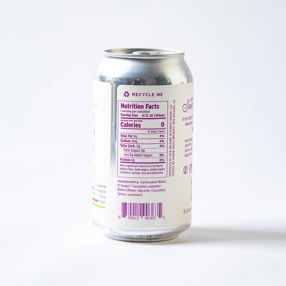 El Guapo Bitters &amp; Soda Cucumber Lavender 4 Pack | 12oz Cans