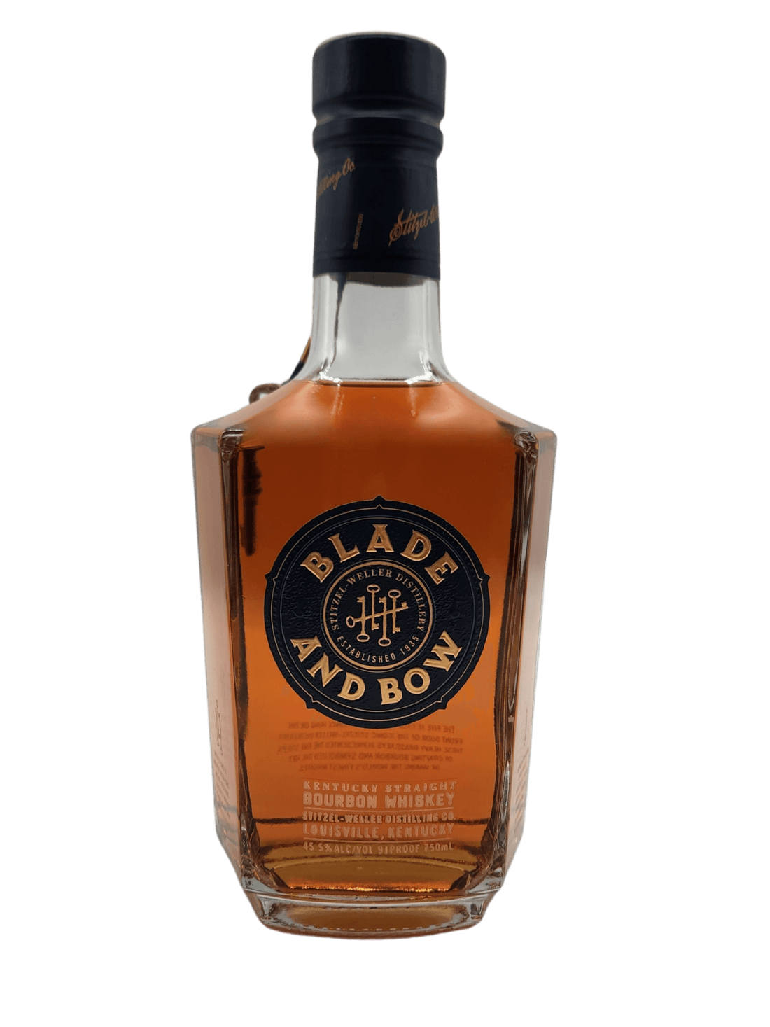 Blade and Bow Kentucky Straight Bourbon Whiskey 750mL bottle with unique solera aging system from Stitzel-Weller Distillery.
