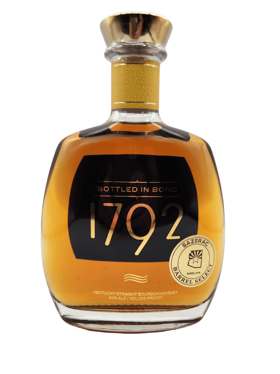 1792 Sazerac Barrel Select Bonded Bourbon 750mL bottle, Kentucky straight bourbon, Barton 1792 Distillery, 100 proof