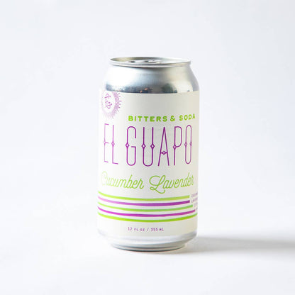 El Guapo Bitters &amp; Soda Cucumber Lavender 4 Pack | 12oz Cans