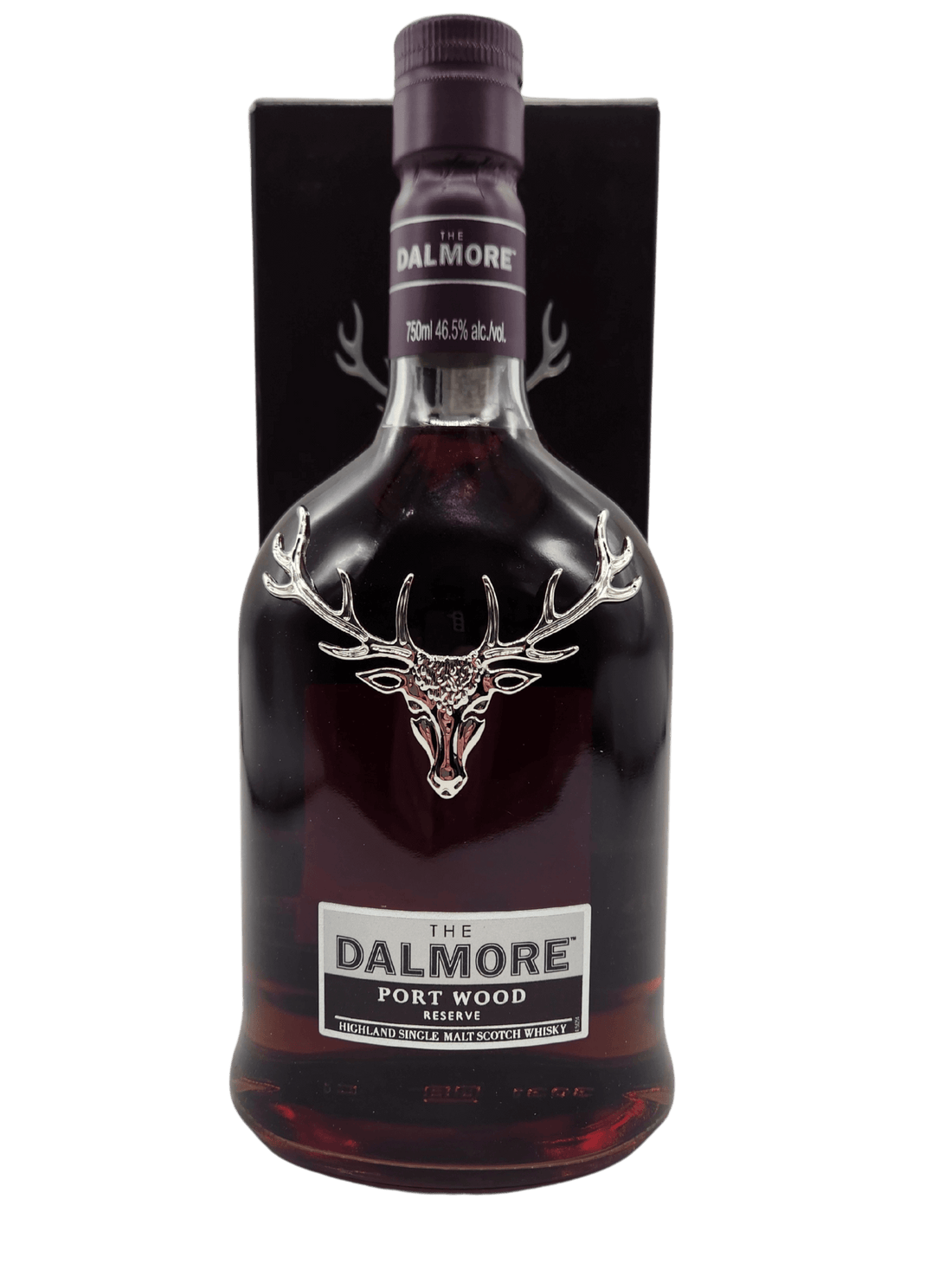 Dalmore Port Wood Reserve 750mL Highland Single Malt Scotch Whisky with stag emblem, 46.5% ABV, Alness, Scotland