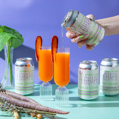El Guapo Bitters &amp; Soda Cucumber Lavender 4 Pack | 12oz Cans