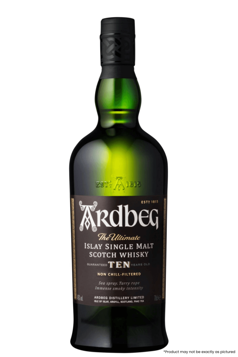 Ardbeg Islay 10yr Single Malt 750ml

Type: Whiskey
Region: Islay
Country: UK
Size: 750ml
ABV: 46%

Notes: Ardbeg Ten Years Old is revered around the world as the peatiest, smokiest, most complex single malt of them all. Yet it does not flaunt the peat; rather it gives way to the natural sweetness of the malt to produce a whisky of perfect balance. Named World Whisky of the Year in 2008.