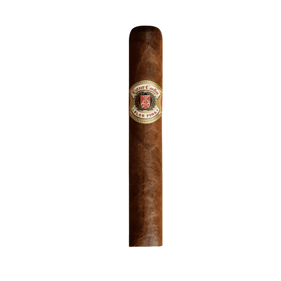 Arturo Fuente Casa Cuba Doble Cinco cigar with brown wrapper and label, showcasing premium tobacco craftsmanship.