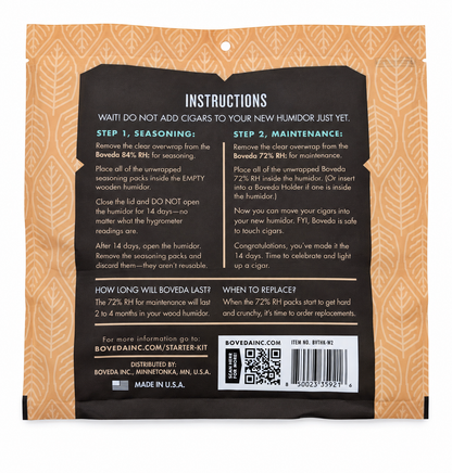 Boveda Humidor Starter Kit 2pk