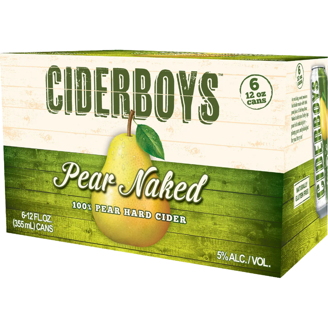 Ciderboys Pear Naked Cider 6 Pack | 12oz Cans
