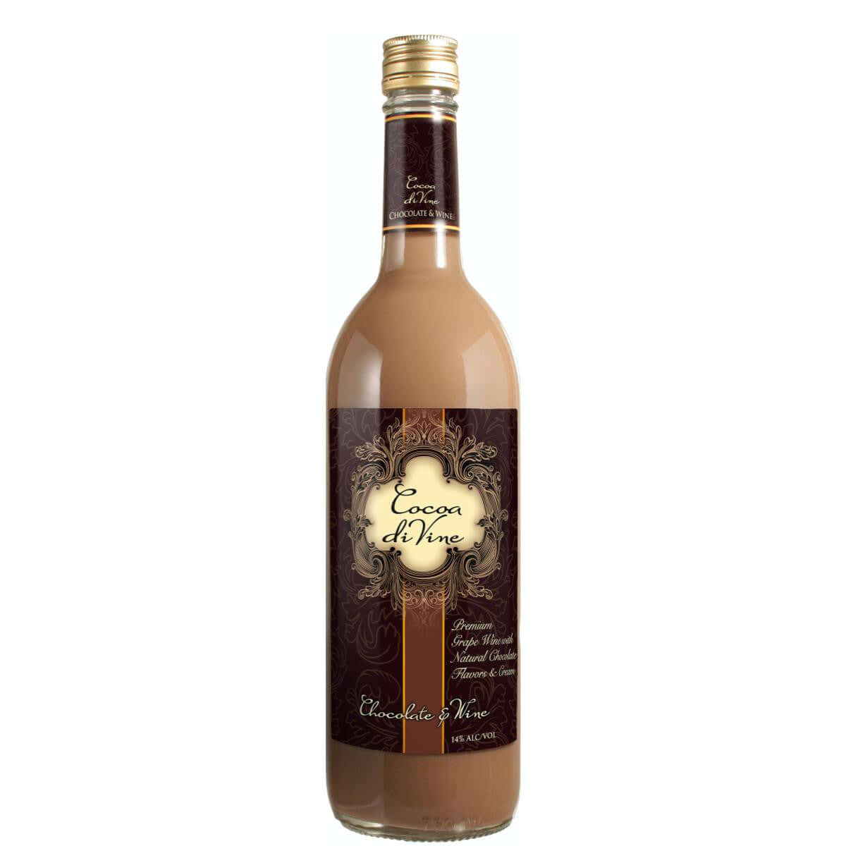 Cocoa Di Vine Chocolate Wine 750mlType: Dessert Wine
Country: United States
Region: California
Varietal: Blend (Red Wine, Chocolate)
Size: 750ml
Notes: Cocoa Di Vine Chocolate Wine is a unique dessert wine produced in California. It is a blend of red wine and chocolate, creating a luscious and indulgent treat. This wine offers flavors of rich dark chocolate, berries, and a touch of sweetness. Cocoa Di Vine is perfect for those with a sweet tooth and a love for chocolate.