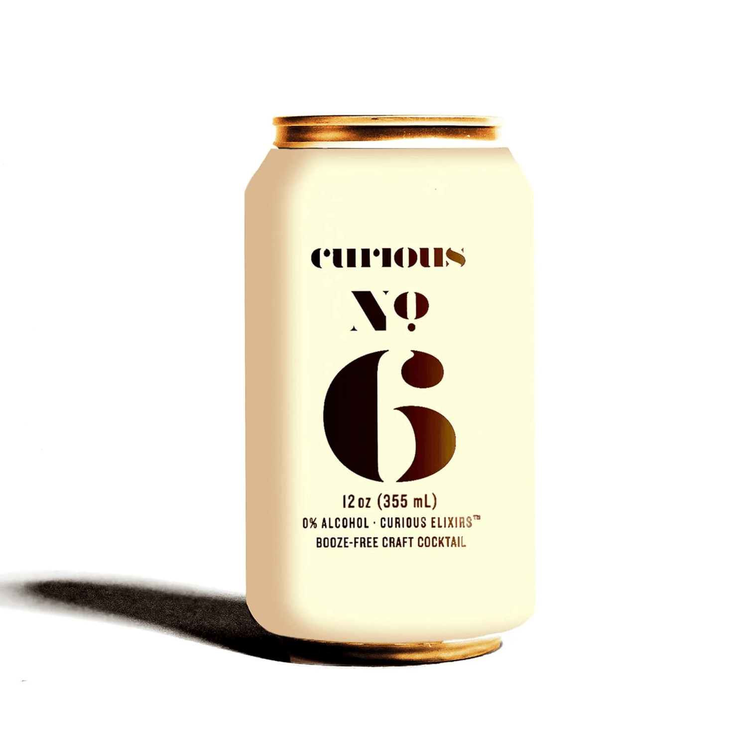 Curious Elixirs No.6 Coconut Pineapple Non-Alcoholic Cocktail 12oz Can with tropical flavors and zero alcohol content.