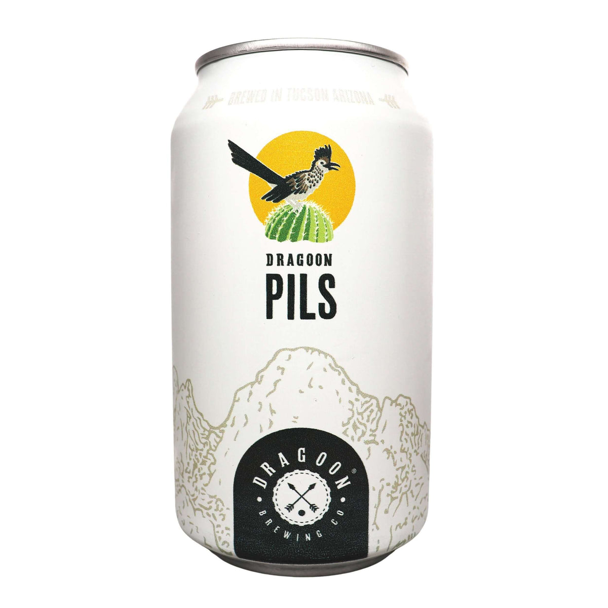 Dragoon Pils 12oz can by Dragoon Brewing Company, German-style pilsner from Tucson, Arizona with crisp malt and balanced hop flavors.
