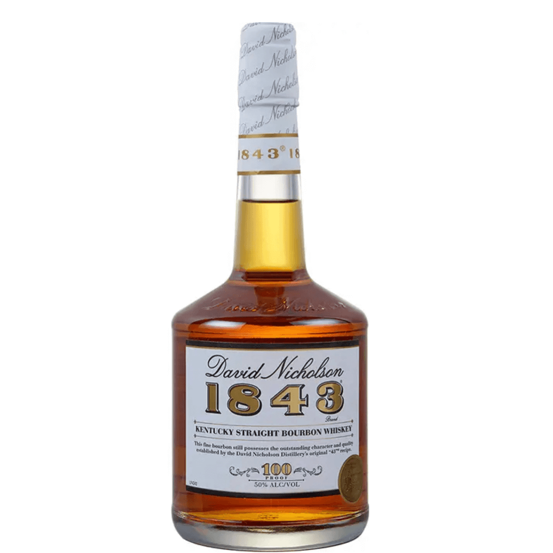 David Nicholson 1843 Bourbon, 750ml bottle, Kentucky Straight Whiskey with wheated mash bill, renowned smooth flavor, 100 proof.