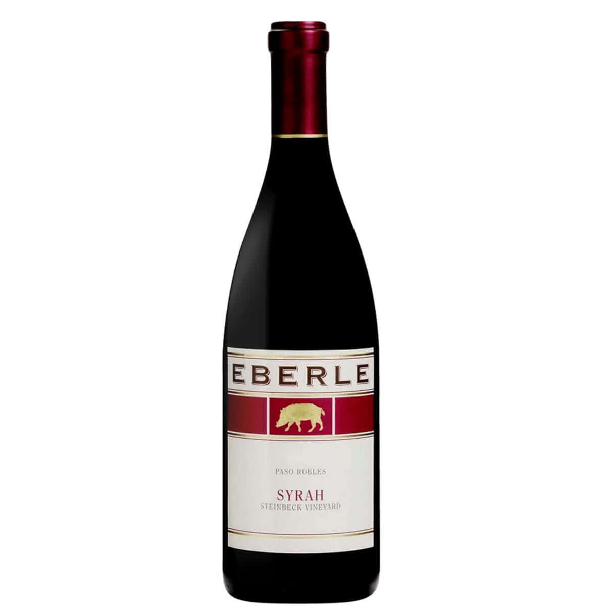 Eberle Syrah Steinbeck Vineyard 2020 750ml wine bottle, Paso Robles, rich blackberry and blueberry bouquet.
