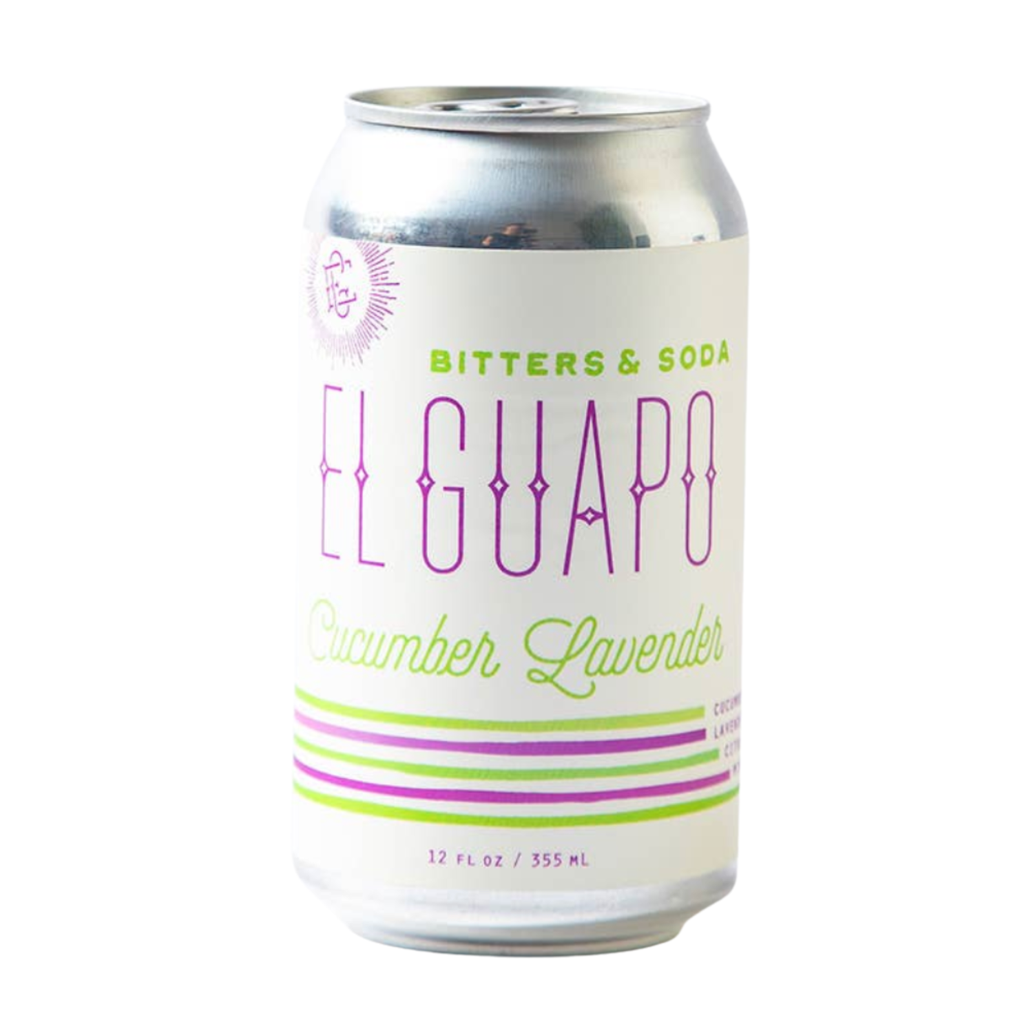El Guapo Bitters &amp; Soda Cucumber Lavender 12oz CAN