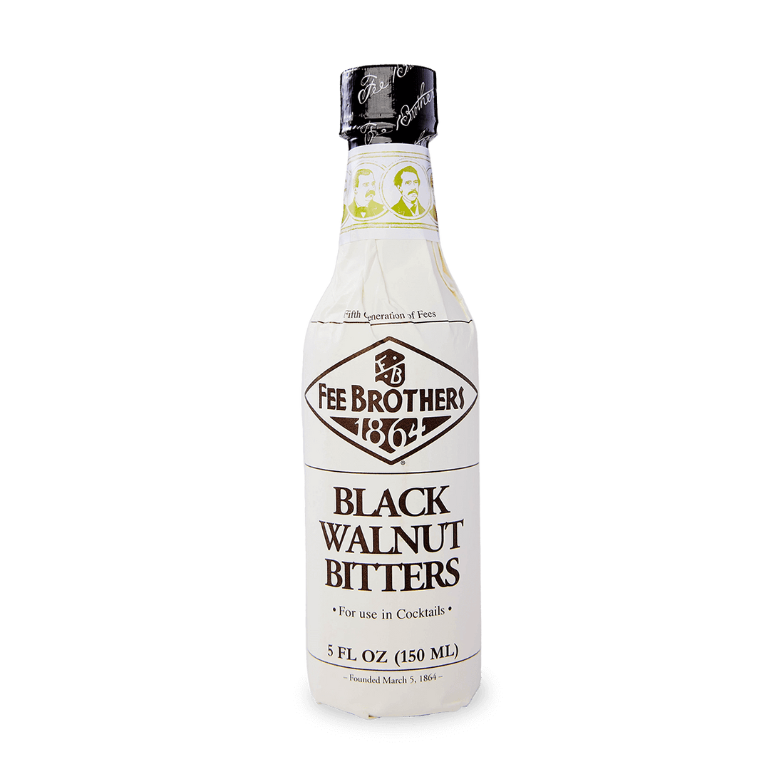 Fee Brothers Black Walnut Bitters 5oz bottle, robust nutty cocktail flavor, Rochester NY, family-owned since 1863