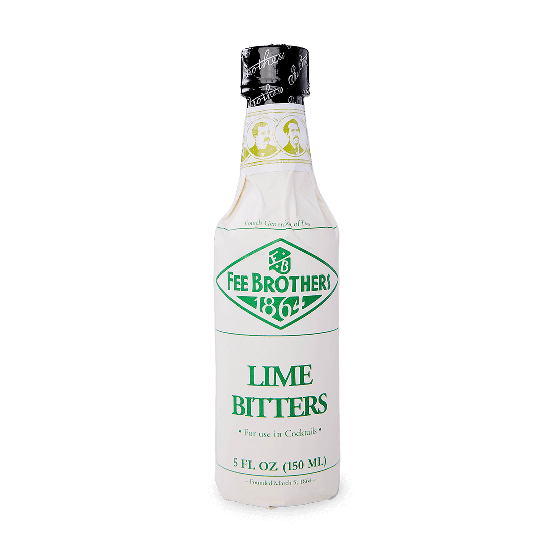 Fee Brothers Lime Bitters 5oz bottle, citrus cocktail flavor from Rochester, NY, USA, non-alcoholic, perfect for cocktails.