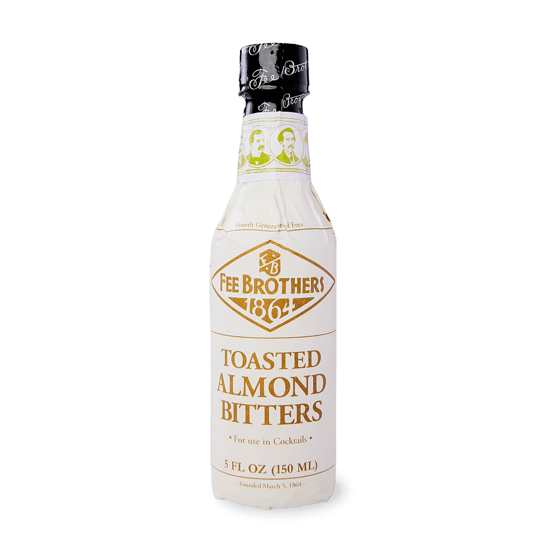 Fee Brothers Toasted Almond Bitters 5oz bottle, perfect for enhancing cocktails with rich, nutty flavors.