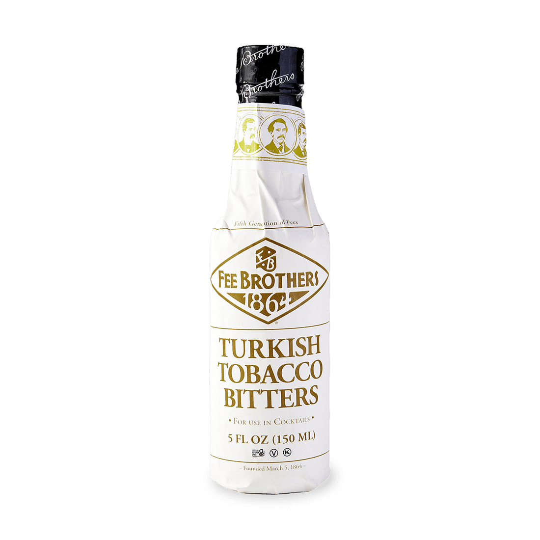 Fee Brothers Turkish Tobacco Bitters 5oz bottle, classic cocktail flavoring from Rochester, NY.