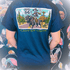Back view of Flagstaff Liquor Buffalo Skeleton T-Shirt featuring Route 66 design, modeled by individual. Limited edition merch.