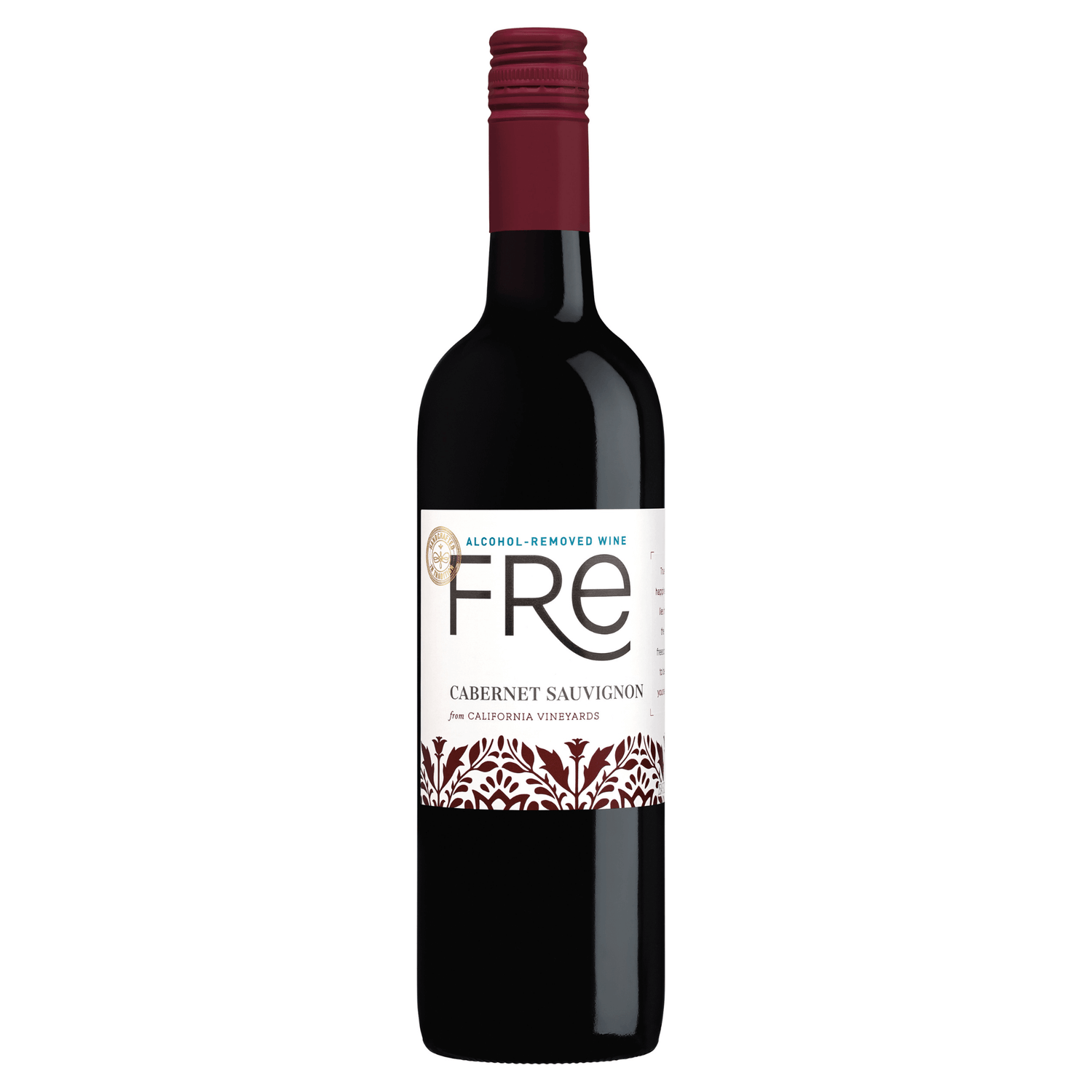 FRE Alcohol Removed Cabernet Sauvignon 750ml bottle, non-alcoholic wine from California, USA.