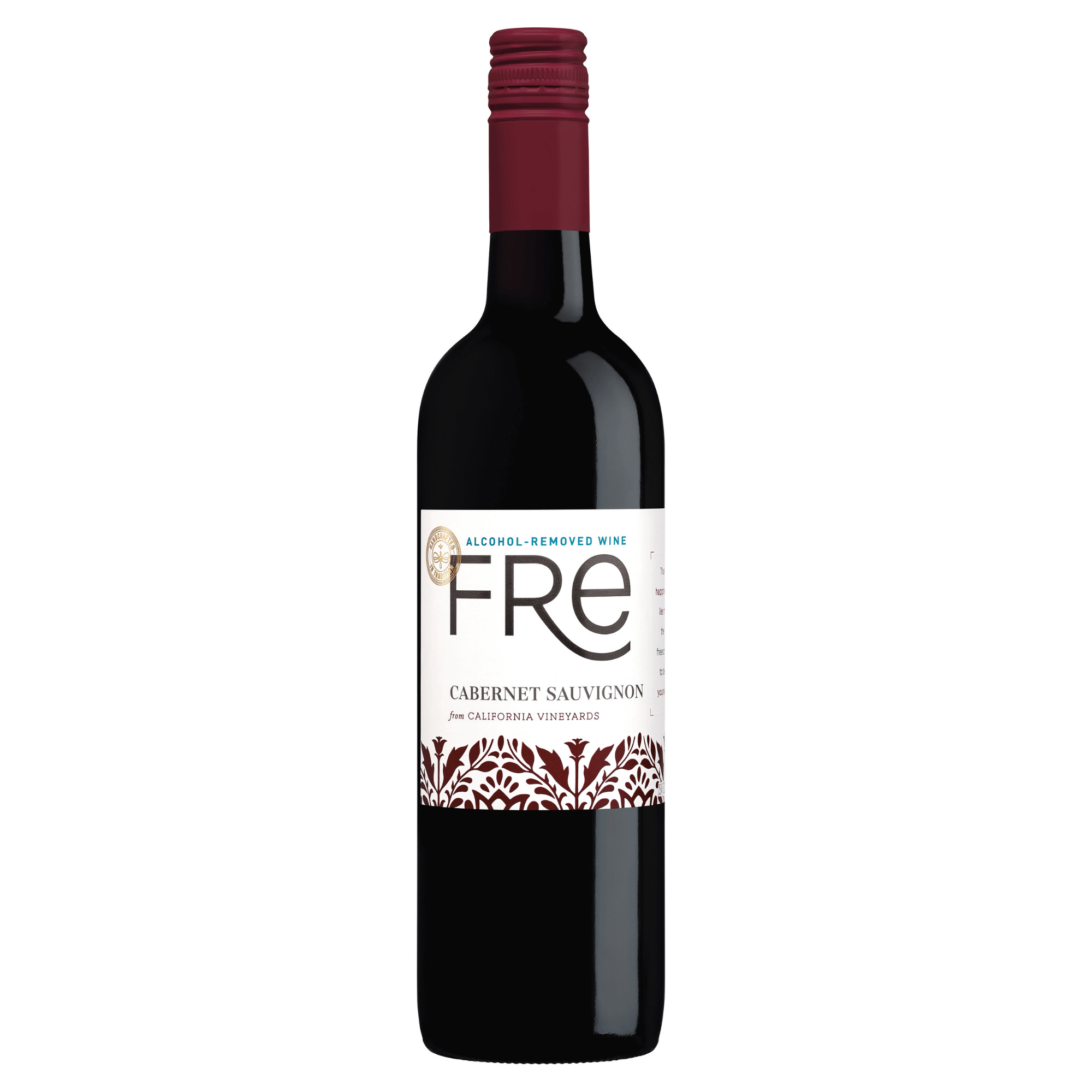 FRE Alcohol Removed Cabernet Sauvignon 750ml bottle, non-alcoholic wine from California, USA.